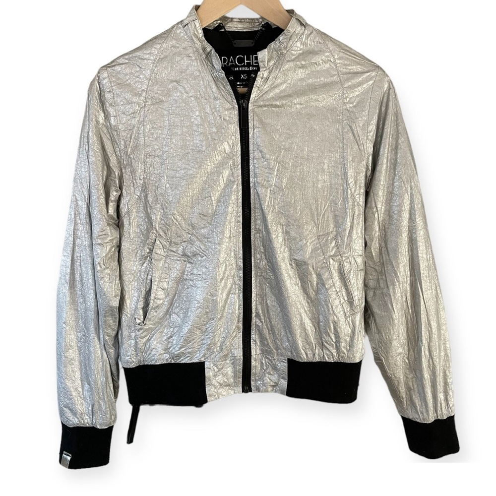 Rachel Roy Silver Casual Millennium Bomber Jacket